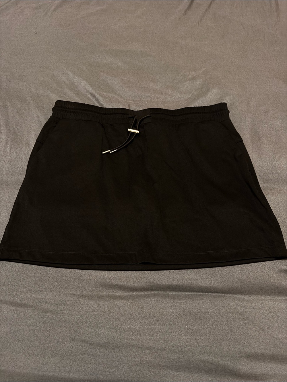 Everyday Black Drawstring Mini Skirt